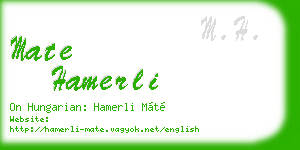 mate hamerli business card